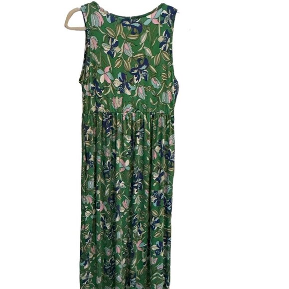 Haptics Kelly Green & Blue Floral Print Fit and Flare Maxi Dress Women's Size M - Picture 6 of 9